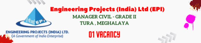 Engineering Projects India Ltd EPI Manager Civil